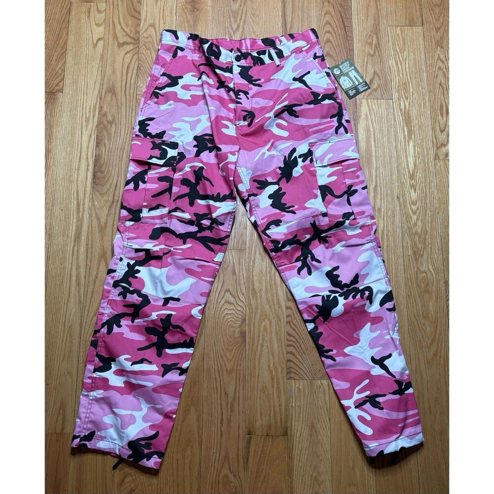 Rothco Men Pants Large Regular Pink Cargo Camouflage Paratrooper Ultra Force BDU